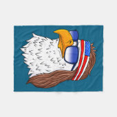 American Bald Eagle Mullet 4th Of July Funny Usa  フリースブランケット (正面(横))