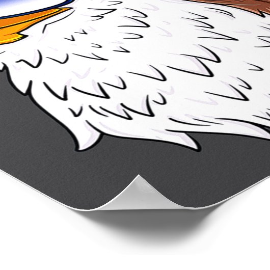 American Bald Eagle Mullet 4th Of July Funny Usa  ポスター (角)