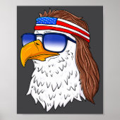 American Bald Eagle Mullet 4th Of July Funny Usa  ポスター (正面)