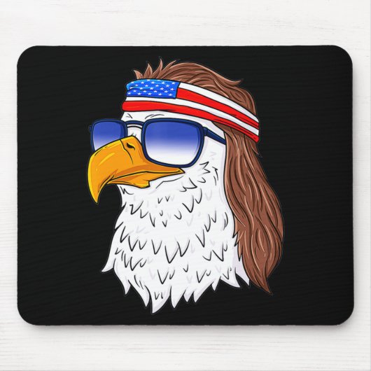 American Bald Eagle Mullet 4th Of July Funny Usa  マウスパッド (正面)