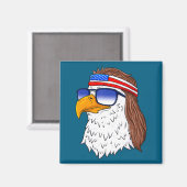 American Bald Eagle Mullet 4th Of July Funny Usa  マグネット (正面/裏面)
