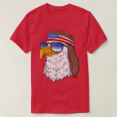 American Bald Eagle Mullet 4th Of July Funny USA P Tシャツ (デザイン正面)