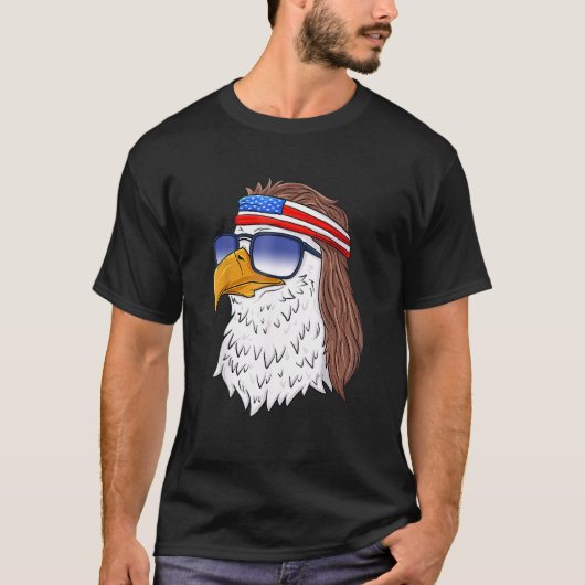 American Bald Eagle Mullet 4th Of July Funny Usa P Tシャツ (正面)