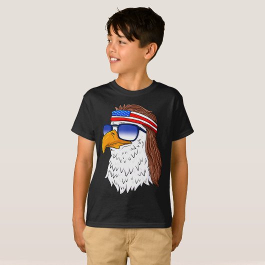 American Bald Eagle Mullet 4th Of July Funny Usa  Tシャツ (正面フル)