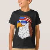 American Bald Eagle Mullet 4th Of July Funny Usa  Tシャツ (正面)