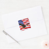 American Bald Eagle Patriotic Square Sticker スクエアシール (封筒)