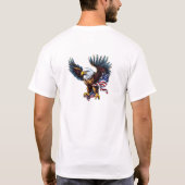 American Bald Eagle Patriotic USA Flag 4 of July Tシャツ (裏面)