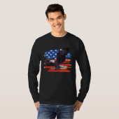American Bald Eagle USA Flag  4th of July Eagle Fl Tシャツ (正面フル)