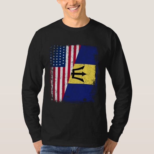 American Barbadian Roots Half American USA Barbado Tシャツ (正面)