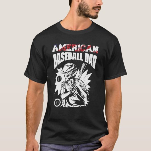 American Baseball Dad Father's Day Baseball For Me Tシャツ (正面)