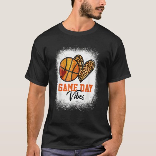American Basketball Game Day Vibes Basketball Mom Tシャツ (正面)