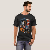 American Basset Hound Guitar USA County Music Tシャツ (正面フル)