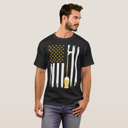 American Beer Flag International Beer Day Tシャツ (正面フル)