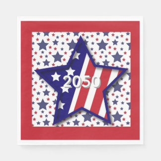 American Birthday 2026 Star Paper Napkin スタンダードランチョンナプキン