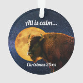 American Bison All is Calm Christmas   Ornament オーナメント (裏面)