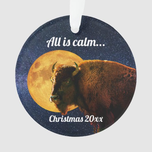 American Bison All is Calm Christmas   Ornament オーナメント (正面)