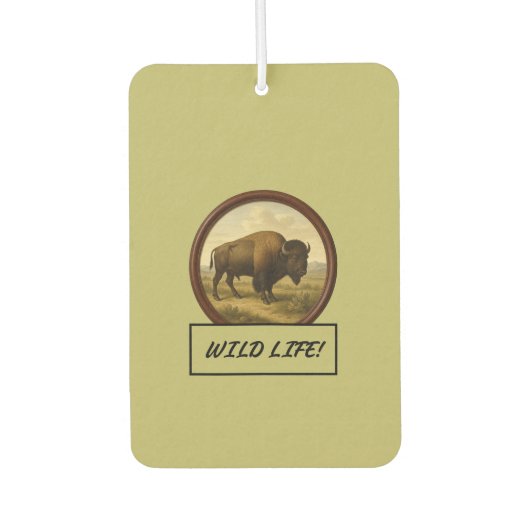 American Bison Dark Khaki Auto/Truck Air Freshener カーエアーフレッシュナー (正面)