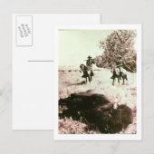 American Bison Hunters (写真b/w) ポストカード (正面/裏面)