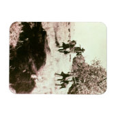 American Bison Hunters （写真b/w） マグネット (横)