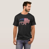 American Bison I USA Flag Buffalo Tシャツ (正面フル)