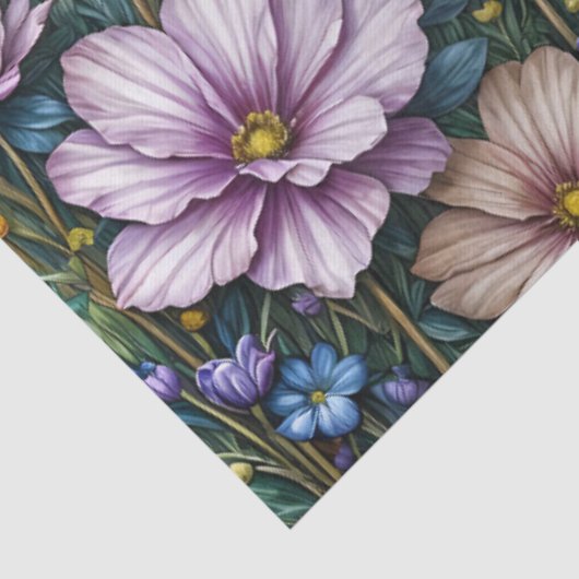 American Bison in floral mountain valley 薄葉紙 (詳細)