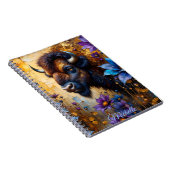 American Bison in textured Flower *Personalize* ノートブック (右側)