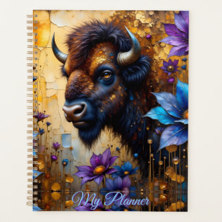 American Bison in textured Flower *Personalize* プランナー手帳