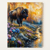 American Bison in textured Flower *Personalize* プランナー手帳 (裏面)