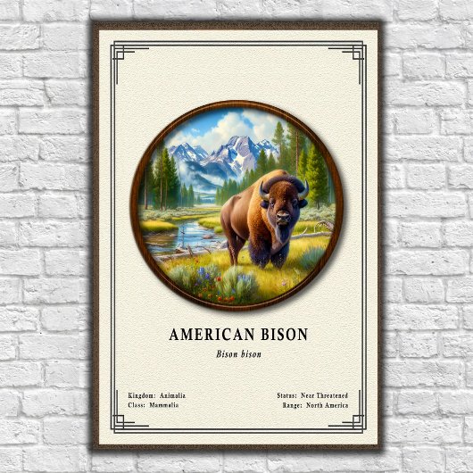 American Bison Zoology Series ポスター