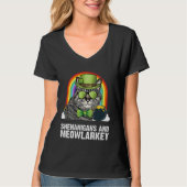 American Bobtail Cat Meowlarkey  St Patricks Day Tシャツ (正面)