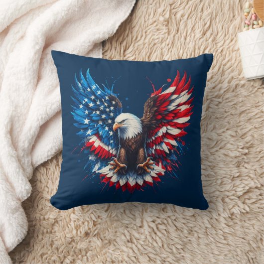 American Bold Eagle Flag Colors クッション (ブランケット)
