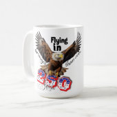 American Bold Eagle Patriotioc USA 250 Years コーヒーマグカップ (正面左)