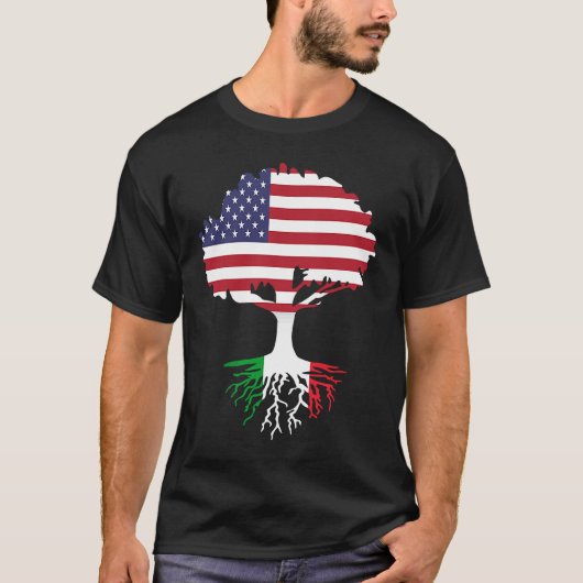 American Born Italian Roots America Grown With Ita Tシャツ (正面)