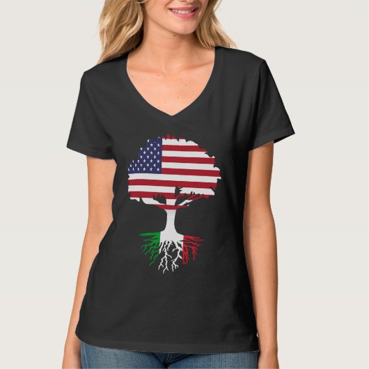 American Born Italian Roots America Grown With Ita Tシャツ (正面)