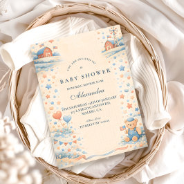 American Boy Red White Blue Baby Shower 招待状