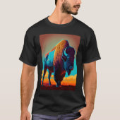 American Buffalo Animal Pop Bison Grilling   3 Tシャツ (正面)