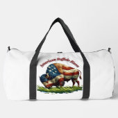 American Buffalo Bison Proudly Patriotic ダッフルバッグ (正面)