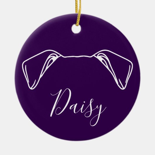 American Bulldog Ornament (Paw Prints) セラミックオーナメント (正面)