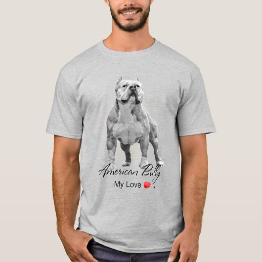 American Bully Abbildung mit Inschrift Tシャツ (正面)