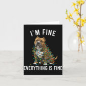 American Bully Christmas I'm Fine Everything Is Fi カード (黄色い花)