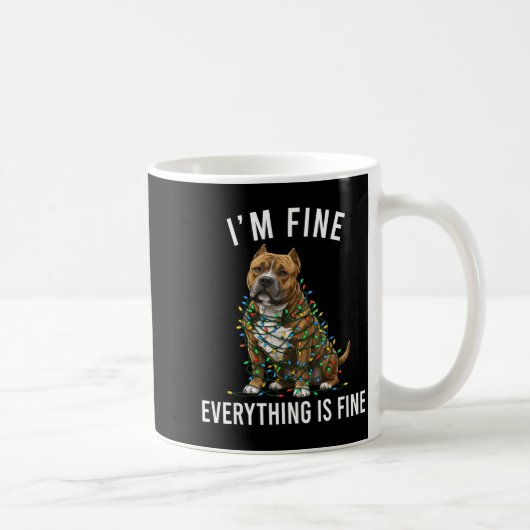 American Bully Christmas I'm Fine Everything Is Fi コーヒーマグカップ (右)