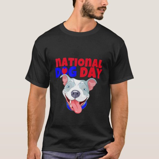 American Bully Dog National Dog day Tシャツ (正面)