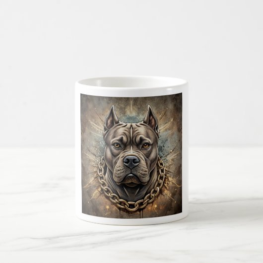 American Bully Pitbull with Gold Chain コーヒーマグカップ (中央)