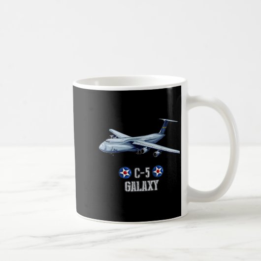 American C-5 Galaxy Military Transrt Aircraft コーヒーマグカップ (右)