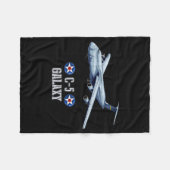 American C-5 Galaxy Military Transrt Aircraft  フリースブランケット (正面(横))