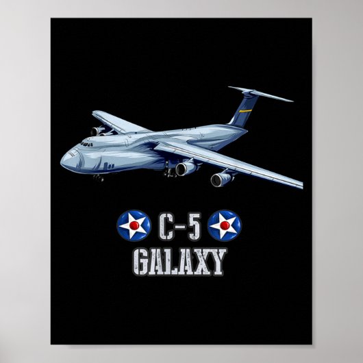 American C-5 Galaxy Military Transrt Aircraft  ポスター (正面)