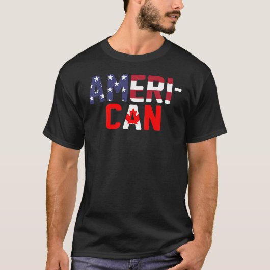 American Canadian Flag apparel America Canada Patr Tシャツ (正面)