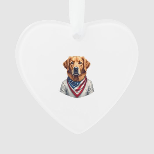American Canine Golden Retriever Vintage Tee オーナメント (正面)