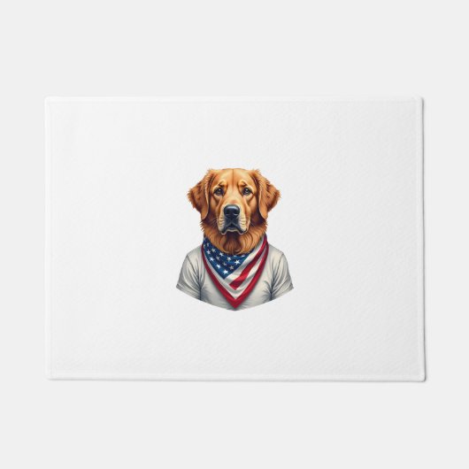 American Canine Golden Retriever Vintage Tee ドアマット (正面)
