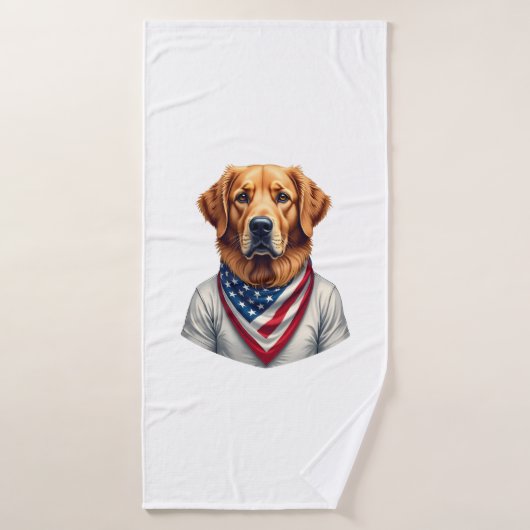 American Canine Golden Retriever Vintage Tee バスタオル (バスタオル)